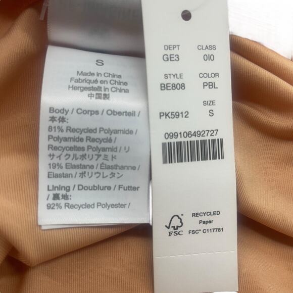 J Crew Ribbed Bikini Bottom Pink High Rise Cheeky Size Small BE808 New - Picture 4 of 5